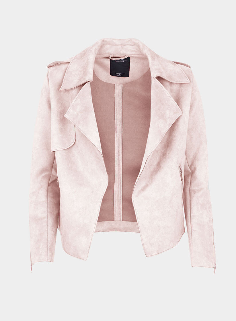 Blusão em suede nude para mulher da Tiffosi
