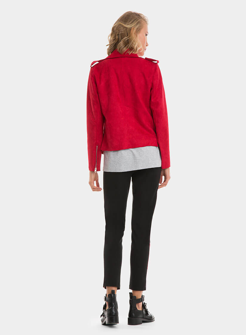 Blusão em suede vermelho para mulher da Tiffosi
