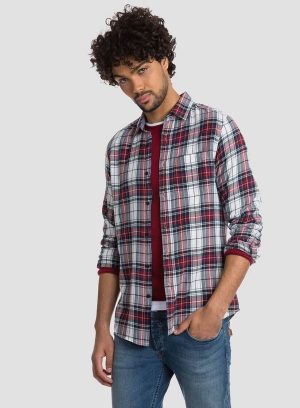 Camisa regular fit de xadrez para homem da Tiffosi
