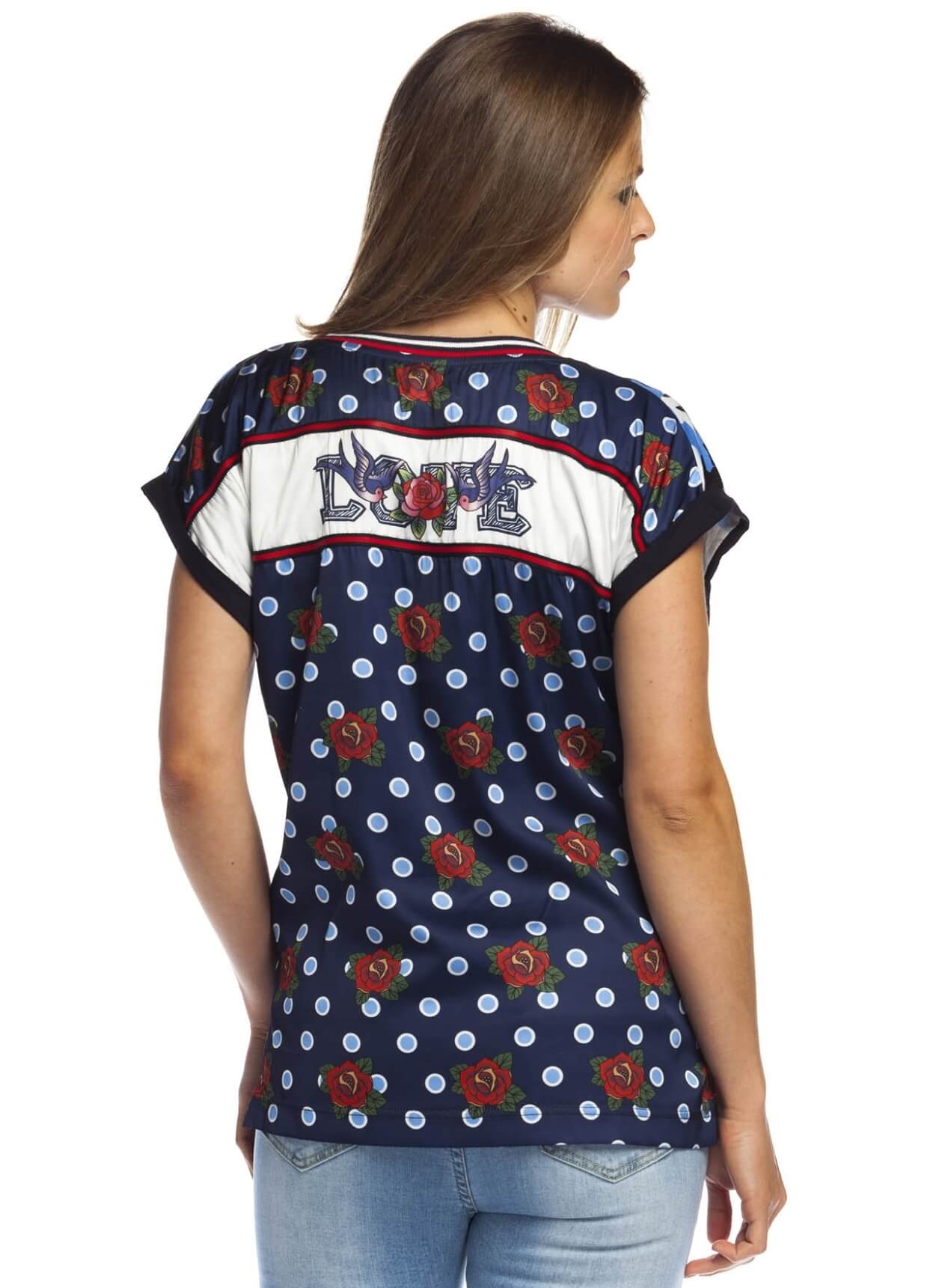 T-shirt estampada com decote em bico para mulher da Rosalita Mc Gee