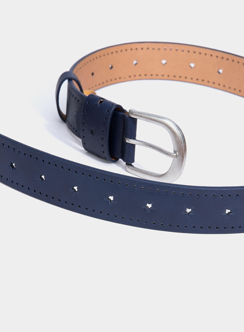 Cinto azul com estrelas perfuradas para mulher da Tiffosi