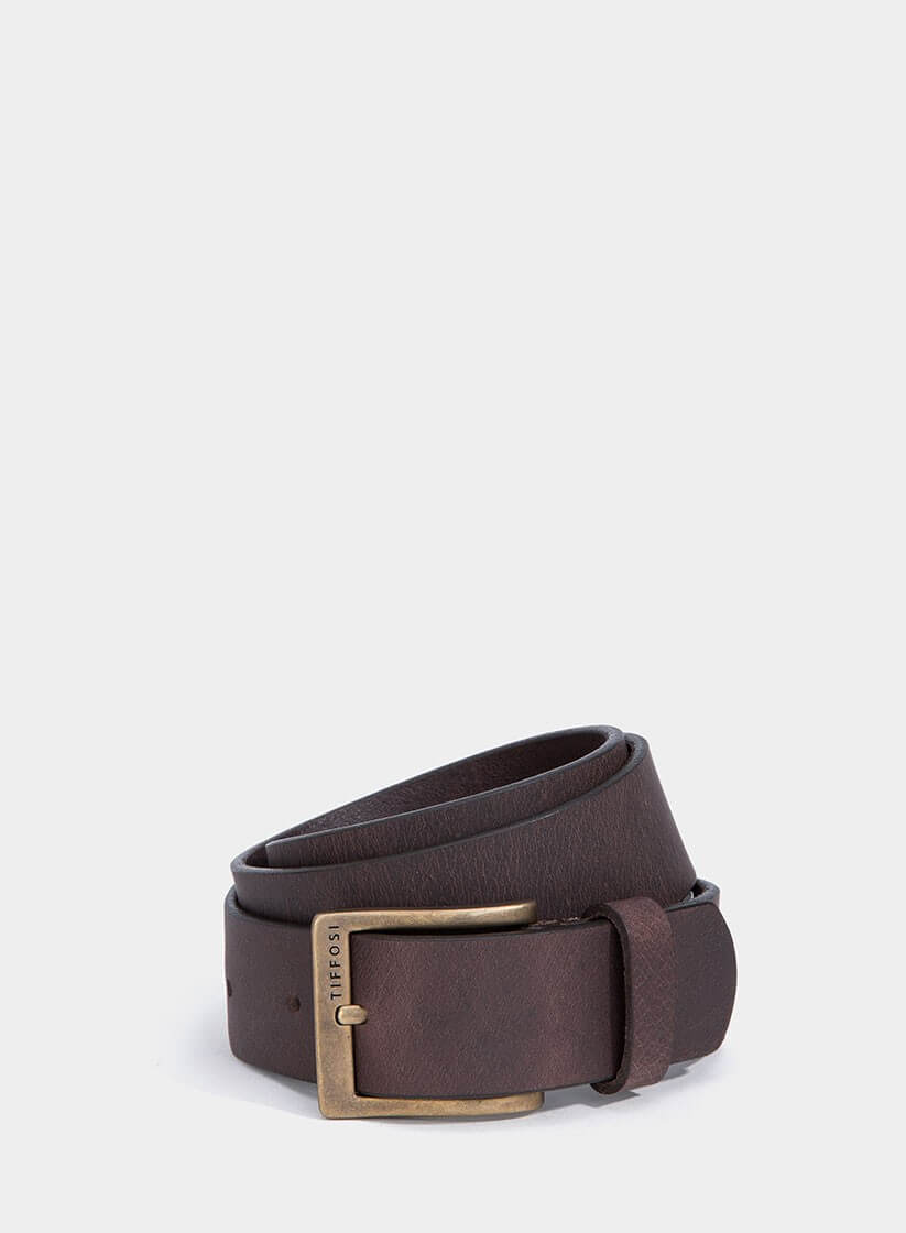 Cinto castanho em pele para homem da Tiffosi