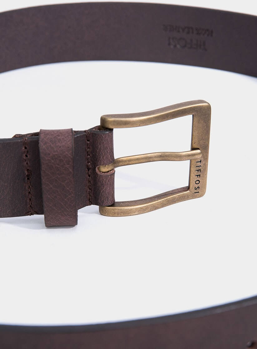 Cinto castanho em pele para homem da Tiffosi