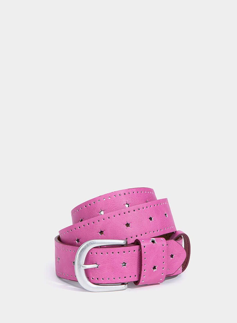 Cinto rosa com estrelas perfuradas para mulher da Tiffosi