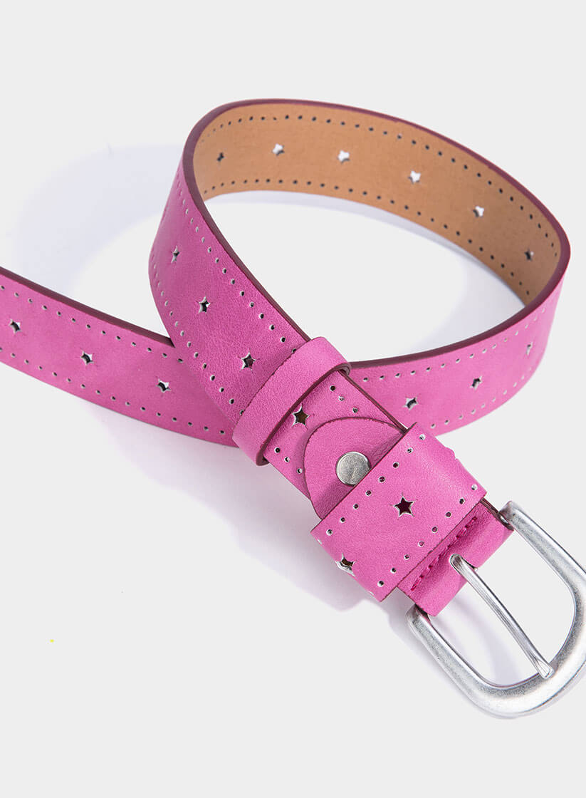 Cinto rosa com estrelas perfuradas para mulher da Tiffosi
