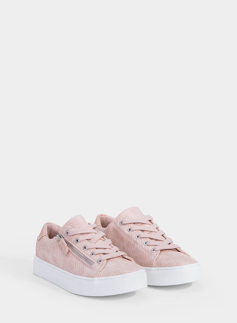 Sapatilhas rosa com fecho metálico da Tiffosi
