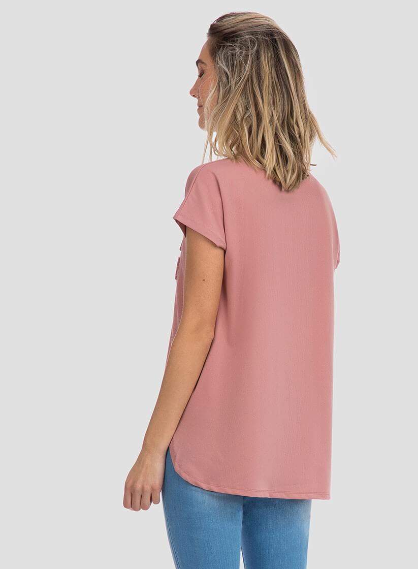T´shirt rosa com texto relevo para mulher da Tiffosi