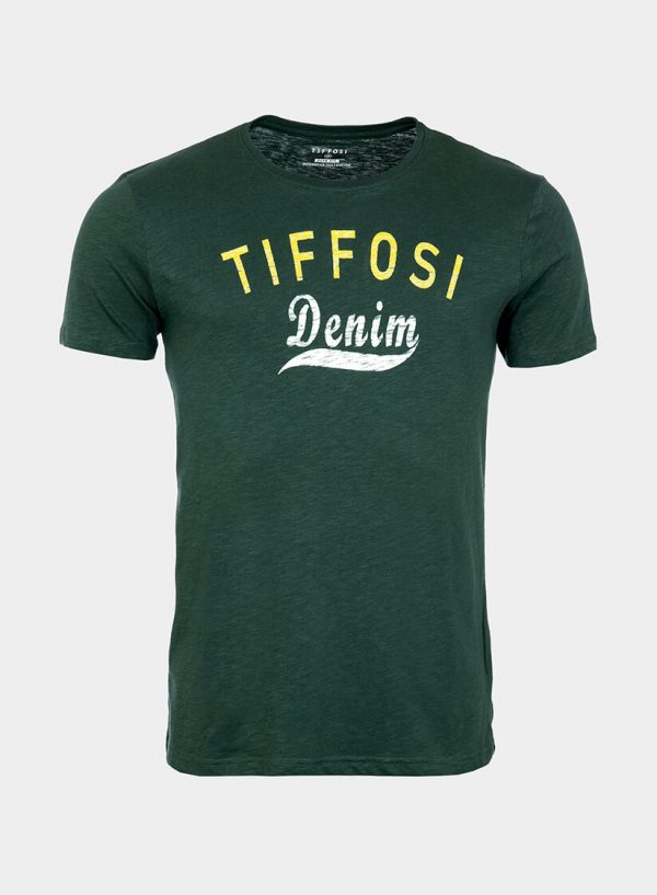 T-shirt verde com texto amarelo para homem da Tiffosi
