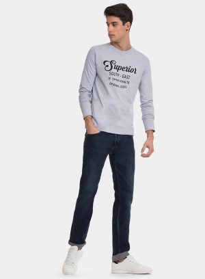 Calças de ganga John slim para homem da Tiffosi