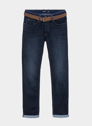 10027642_E1034_2 Calças de ganga John slim para homem da Tiffosi