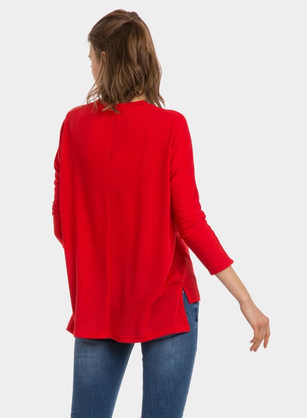 Camisola vermelha assimétrica para mulher da Tiffosi