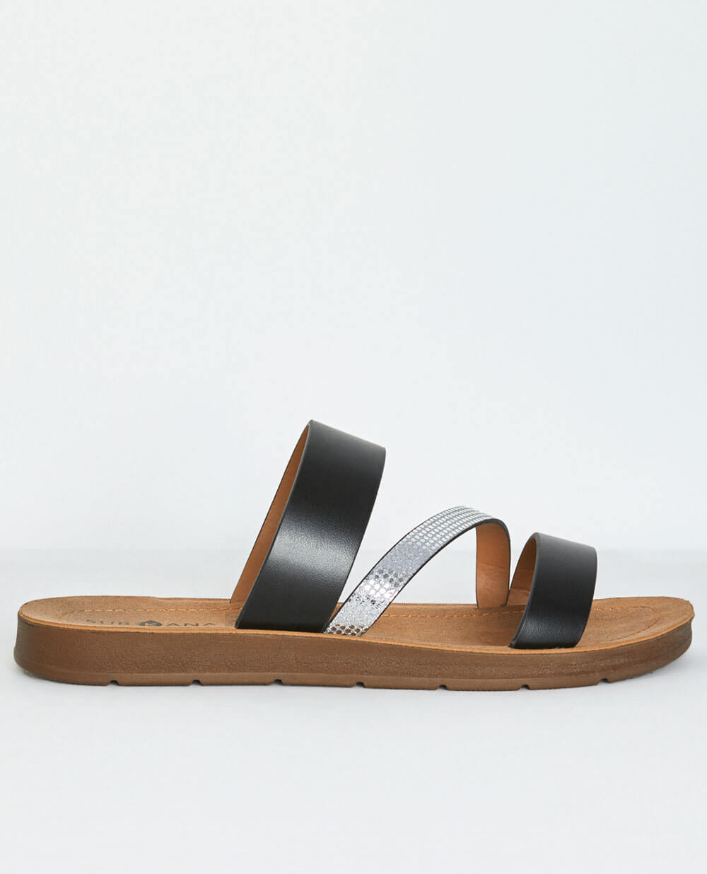 Sandália preta com tira envies da Surkana