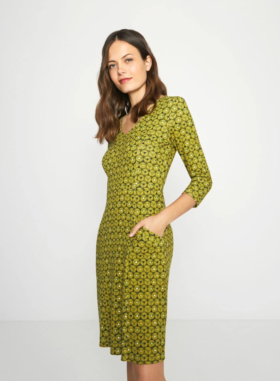 Vestido verde de manga comprida da Surkana