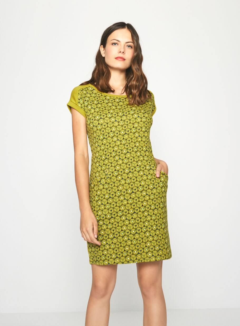Vestido verde de malha com bolso da Surkana