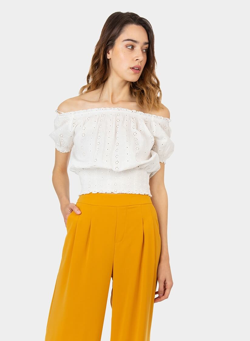 Calças largas em amarelo para mulher da Tiffosi