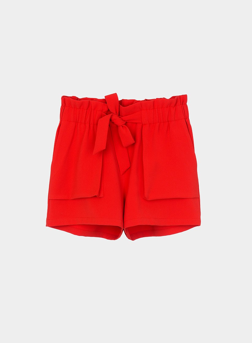 Calção vermelho com bolsos grandes para mulher da Tiffosi