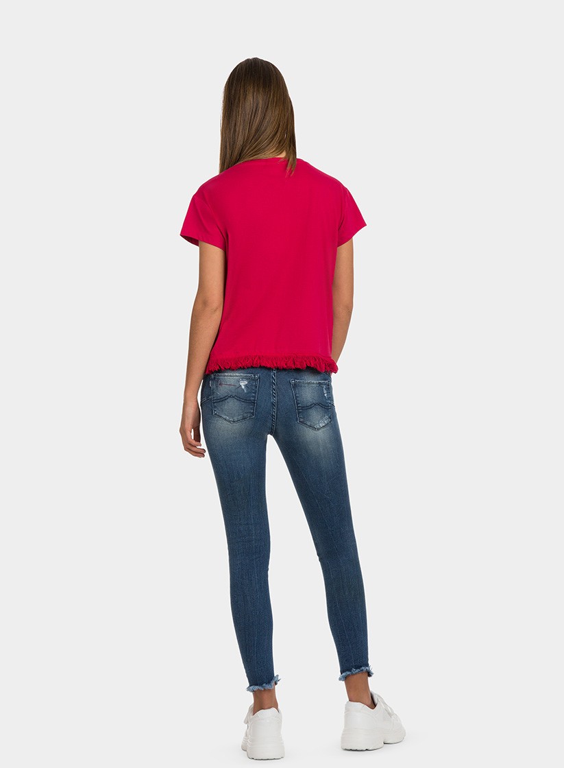 T-shirt com franjas para mulher da Tiffosi