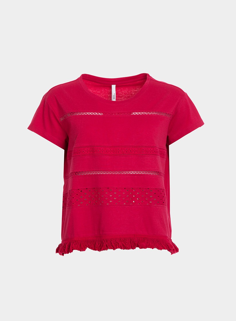 T-shirt com franjas para mulher da Tiffosi