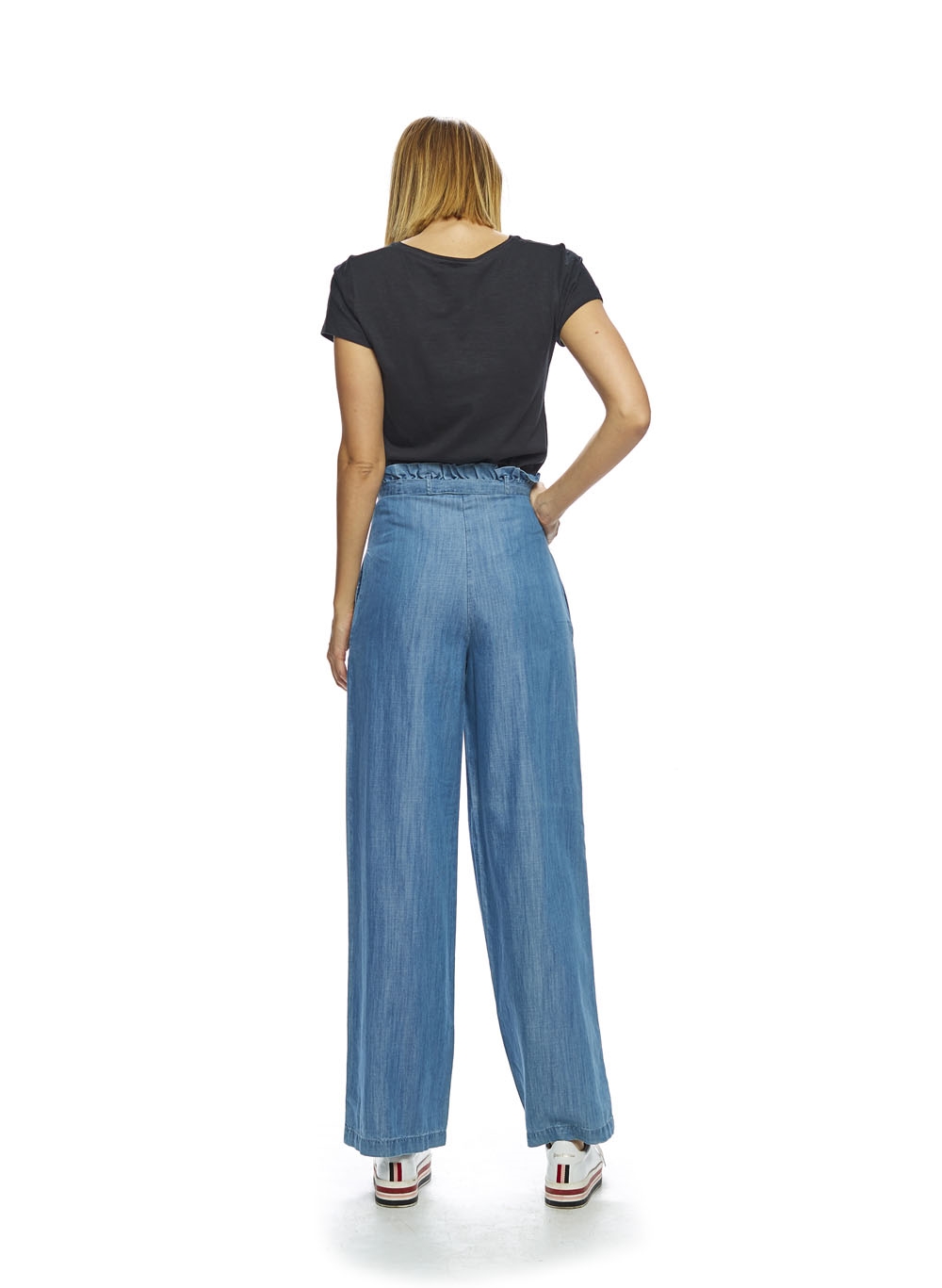 Calças largas de ganga para mulher da Md`m