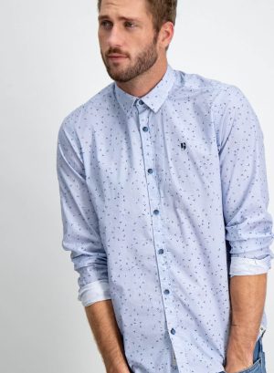 Camisa azul com print para homem da Garcia Jeans