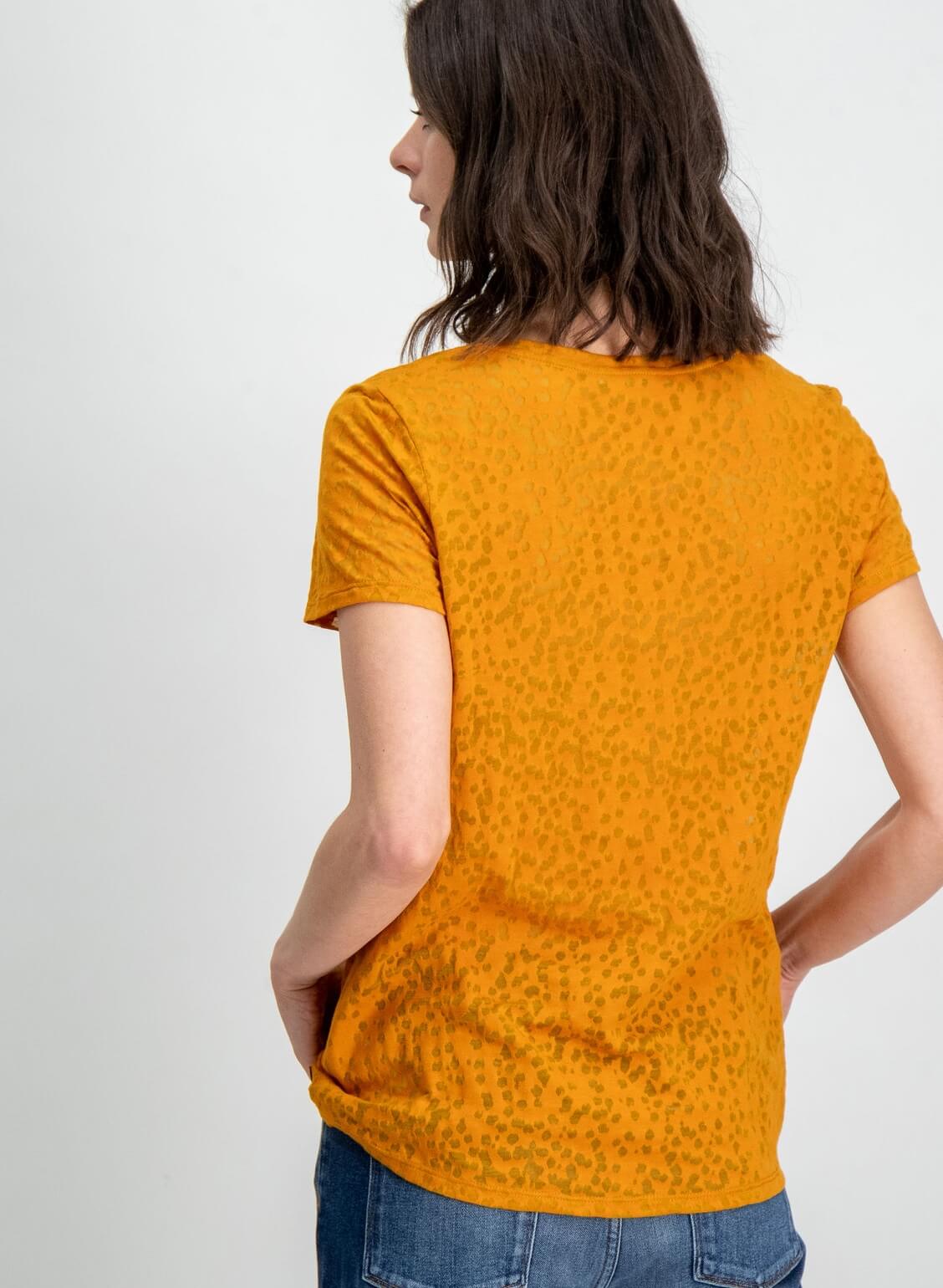 T-shirt laranja translúcido para mulher da Garcia de Jeans