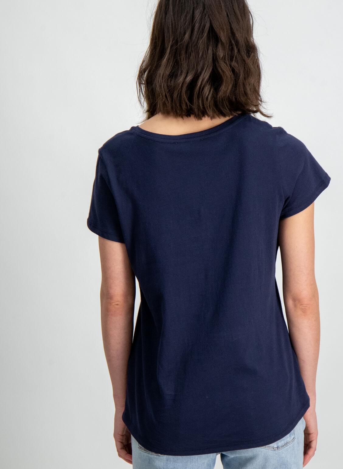 T-shirt azul com print ramo floral para mulher da Garcia Jeans