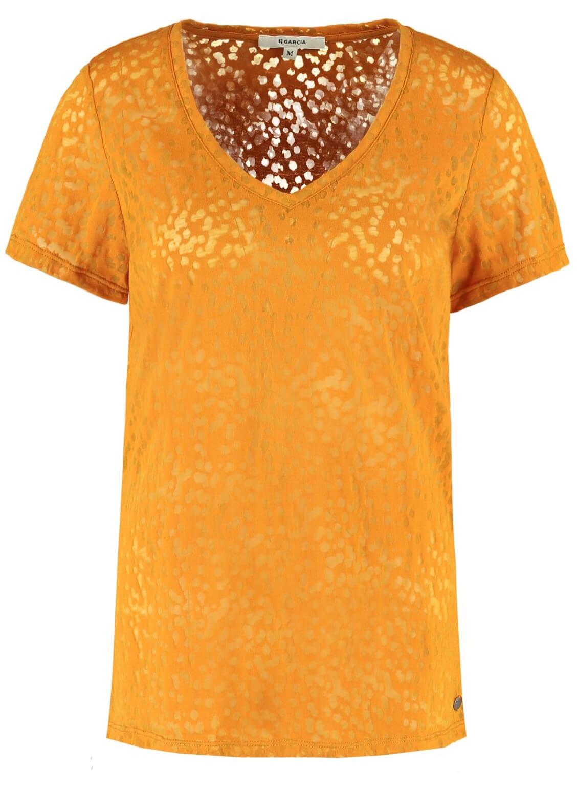 T-shirt laranja translúcido para mulher da Garcia de Jeans