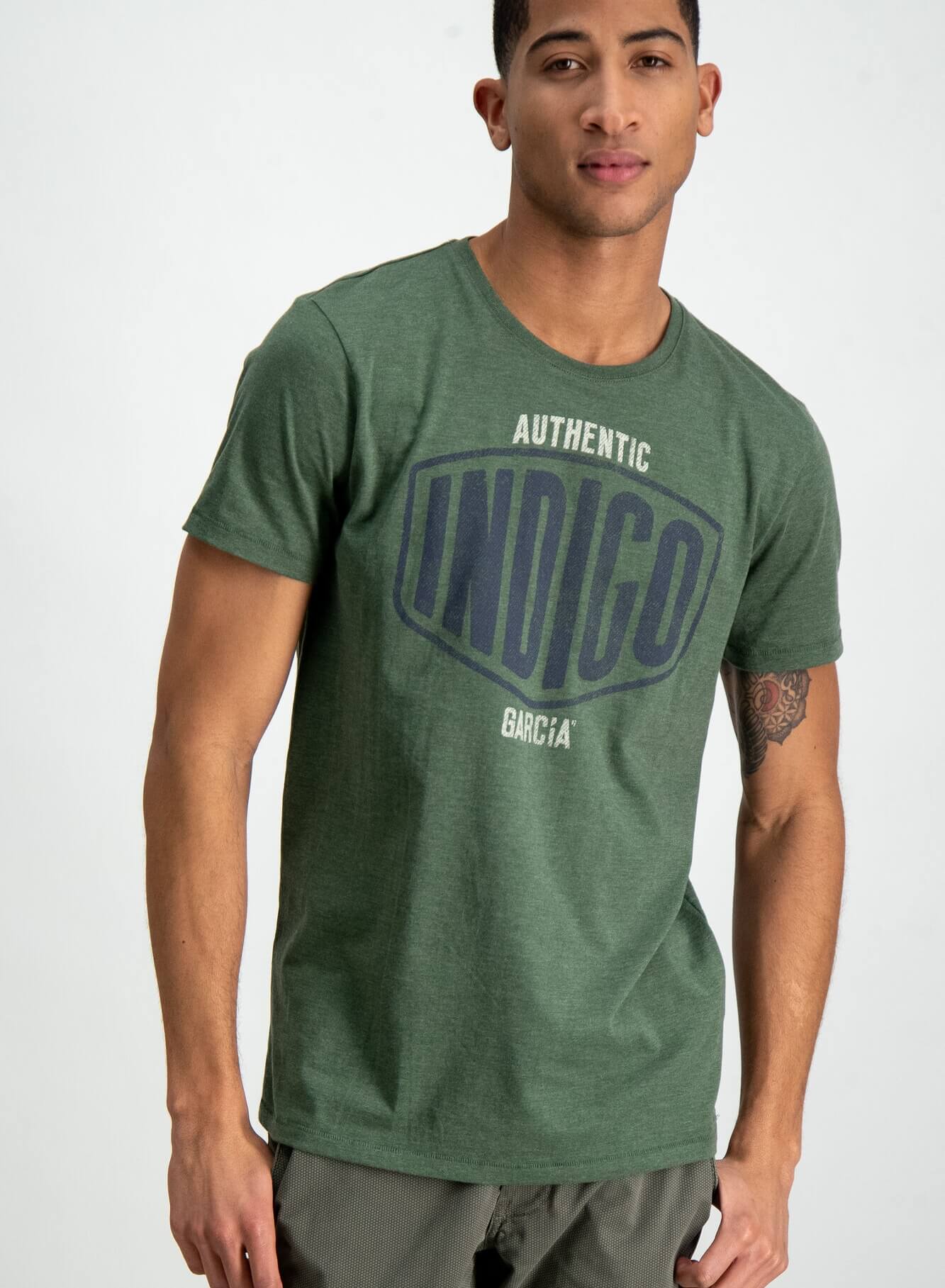 T-shirt verde com estampa para homem da Garcia Jeans