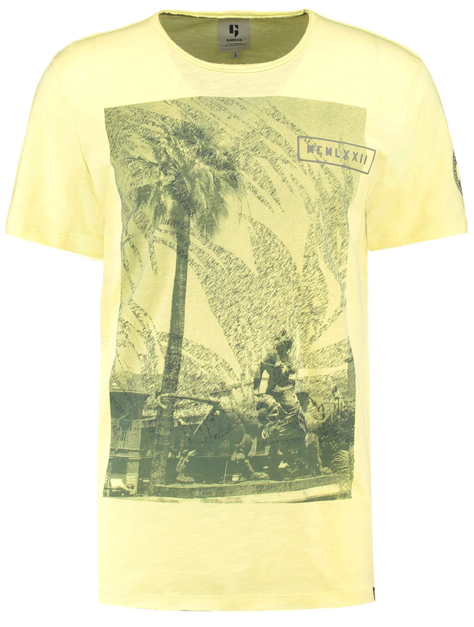 T-shirt amarela com print frontal para homem da Garcia Jeans