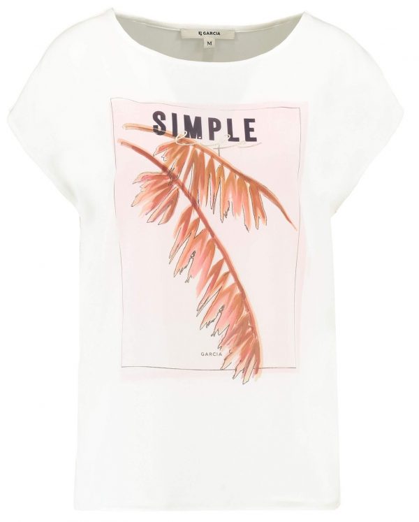 T-shirt branca com estampa floral para mulher da Garcia Jeans