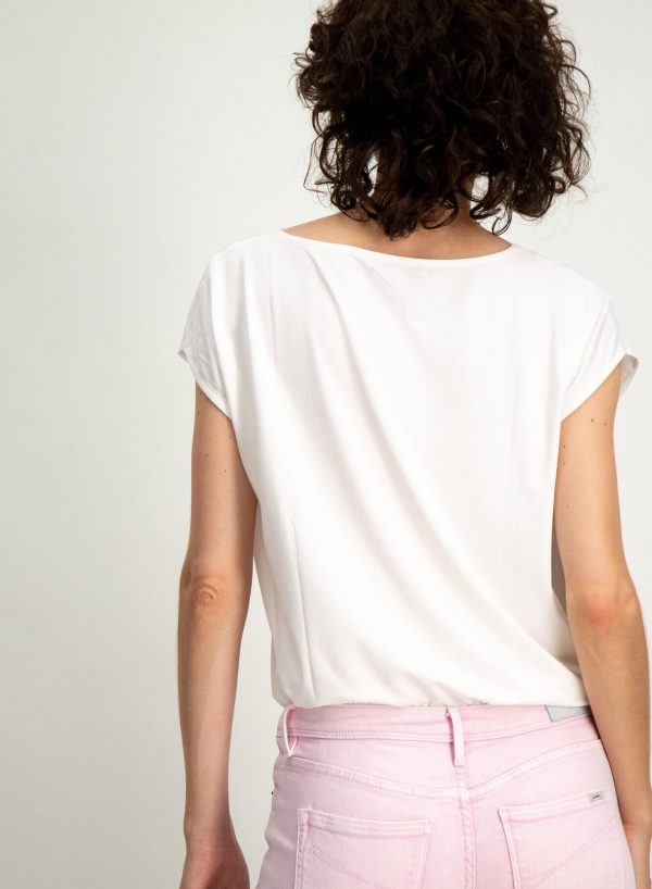 T-shirt branca com estampa floral para mulher da Garcia Jeans