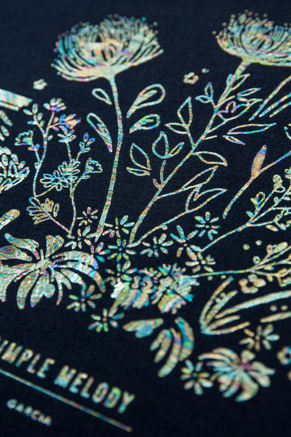 T-shirt azul com print ramo floral para mulher da Garcia Jeans