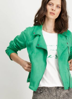 Blusão verde traçado para mulher da Garcia Jeans