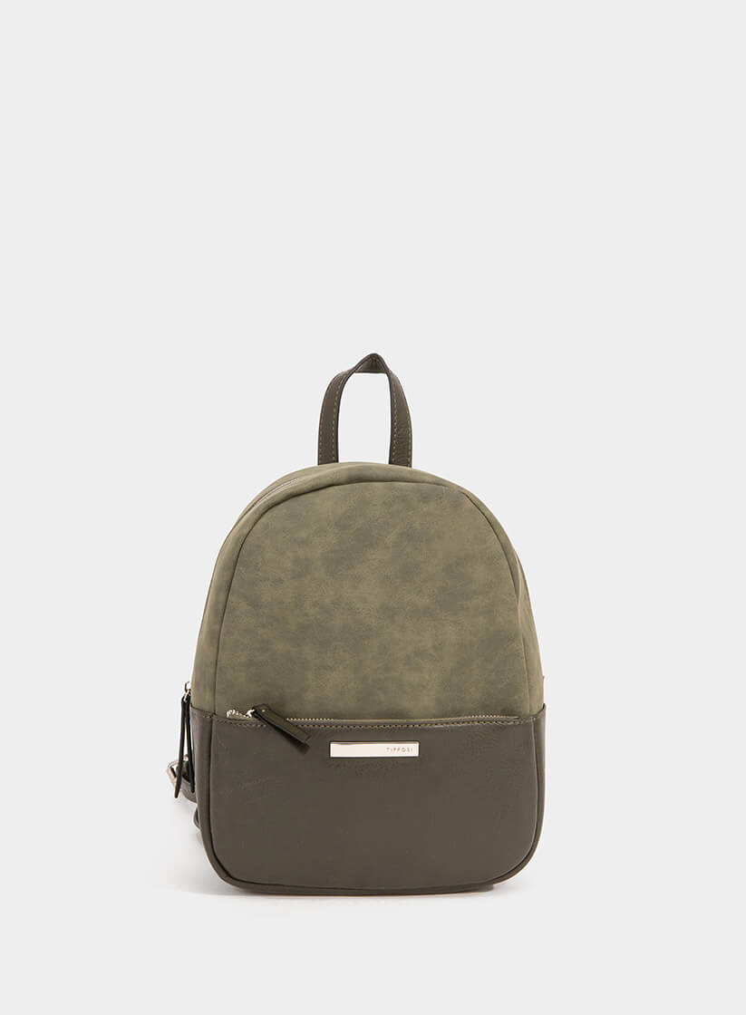 Mochila kaki com fecho para mulher da Tiffosi