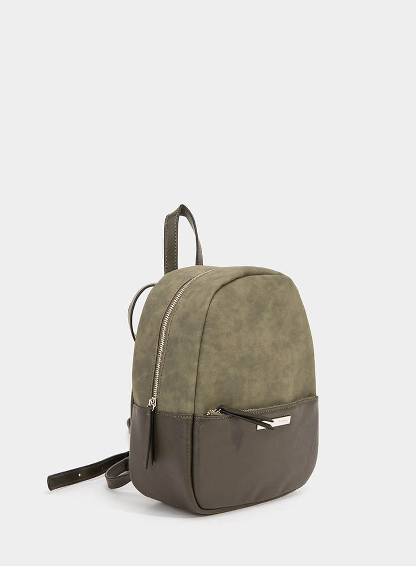 Mochila kaki com fecho para mulher da Tiffosi
