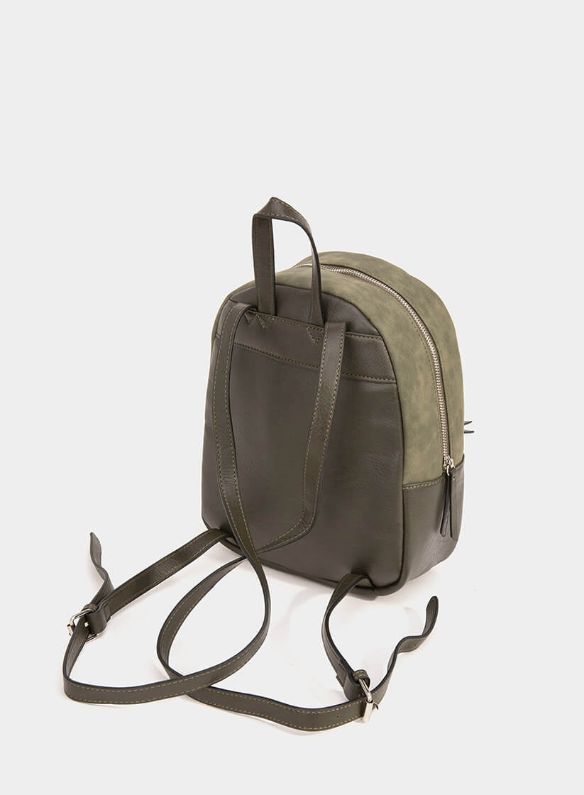 Mochila kaki com fecho para mulher da Tiffosi