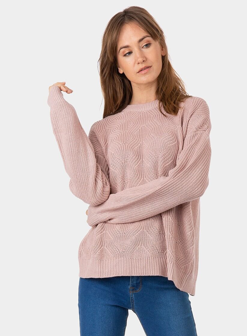 Camisola rosa com três botões na costa para mulher da Tiffosi