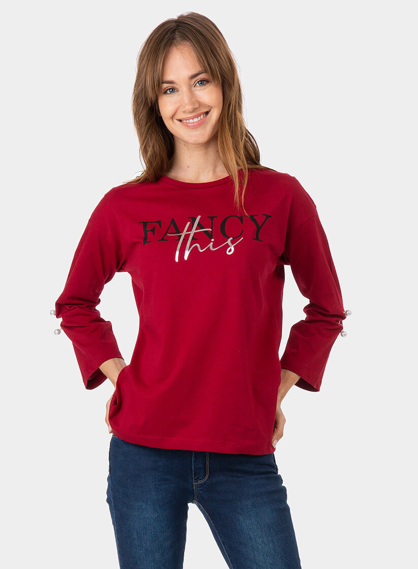 Camisola bordo com letras para mulher da Tiffosi