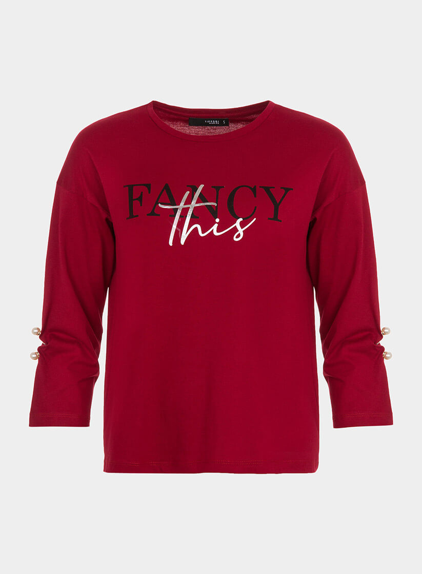 Camisola bordo com letras para mulher da Tiffosi