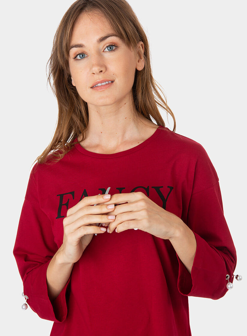 Camisola bordo com letras para mulher da Tiffosi