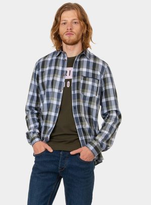 Camisa regular fit xadrez verde para homem da Tiffosi