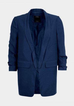 Blazer azul marino sem botão para mulher da Tiffosi