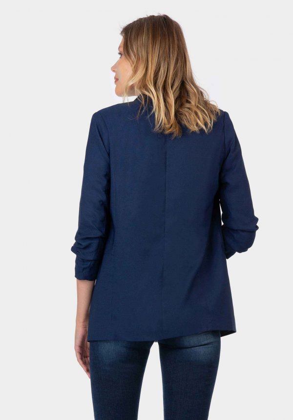 Blazer azul marino sem botão para mulher da Tiffosi