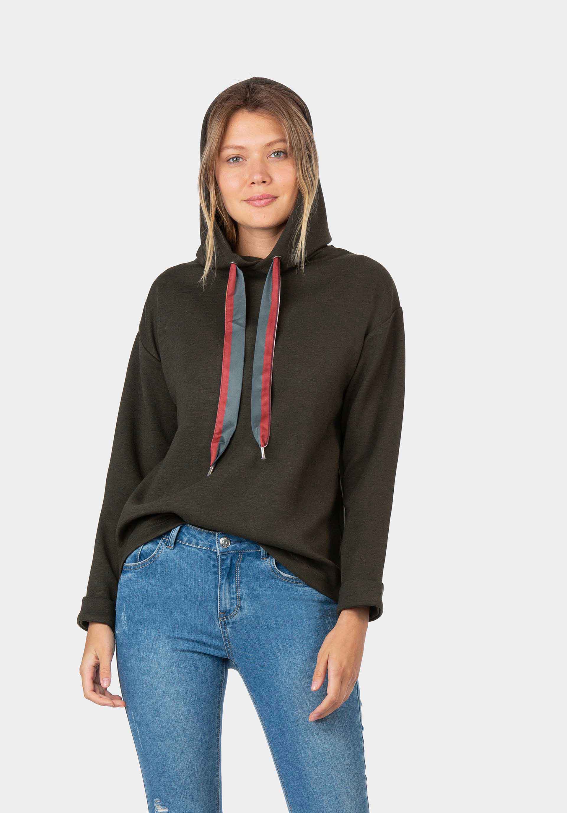 Camisola com capuz e tira colorida para mulher da Tiffosi