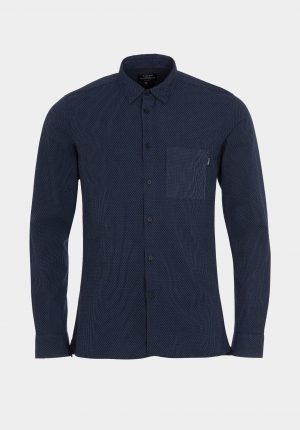 Camisa azul com bolso de chapa para homem da Tiffosi