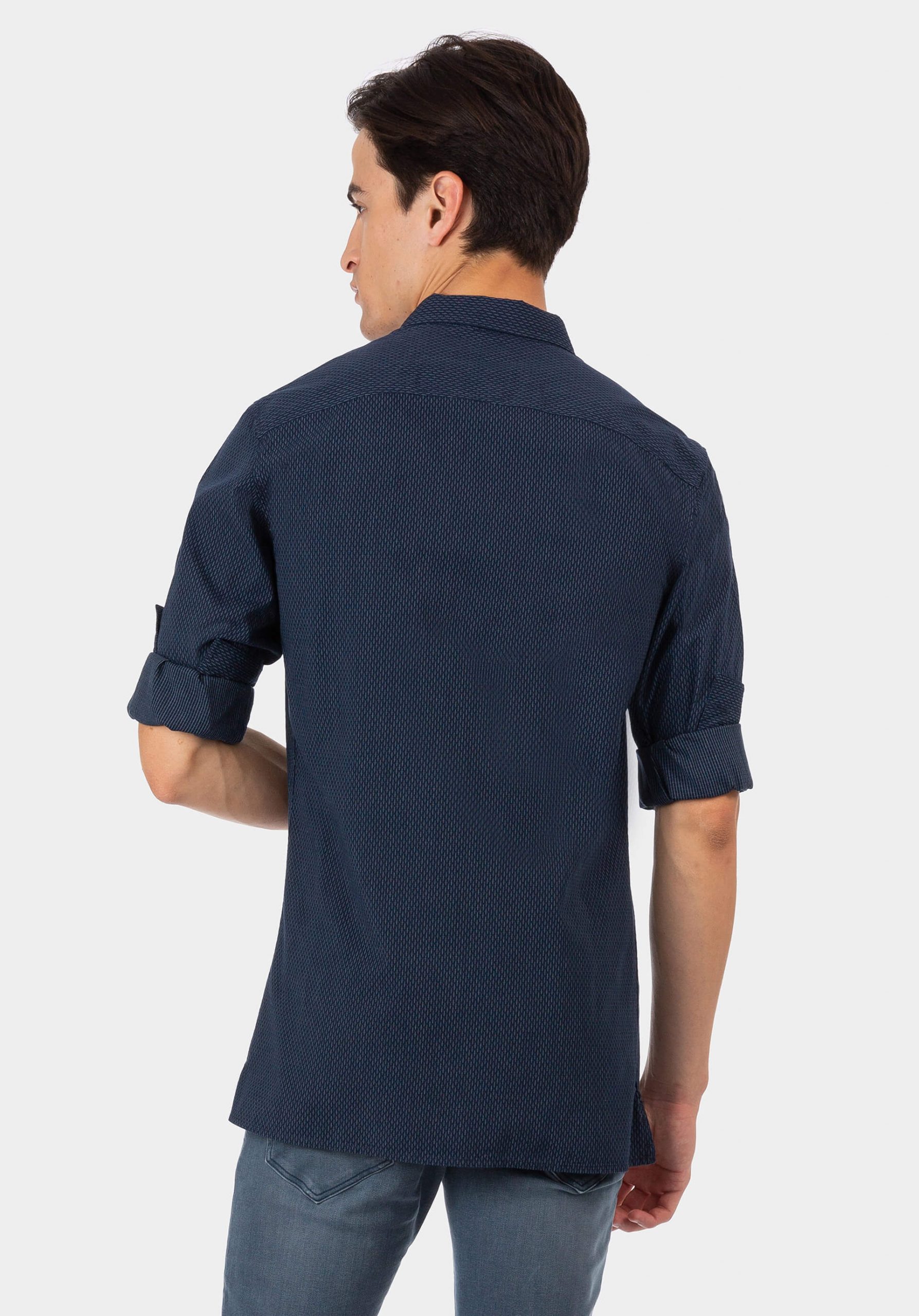 Camisa azul com bolso de chapa para homem da Tiffosi