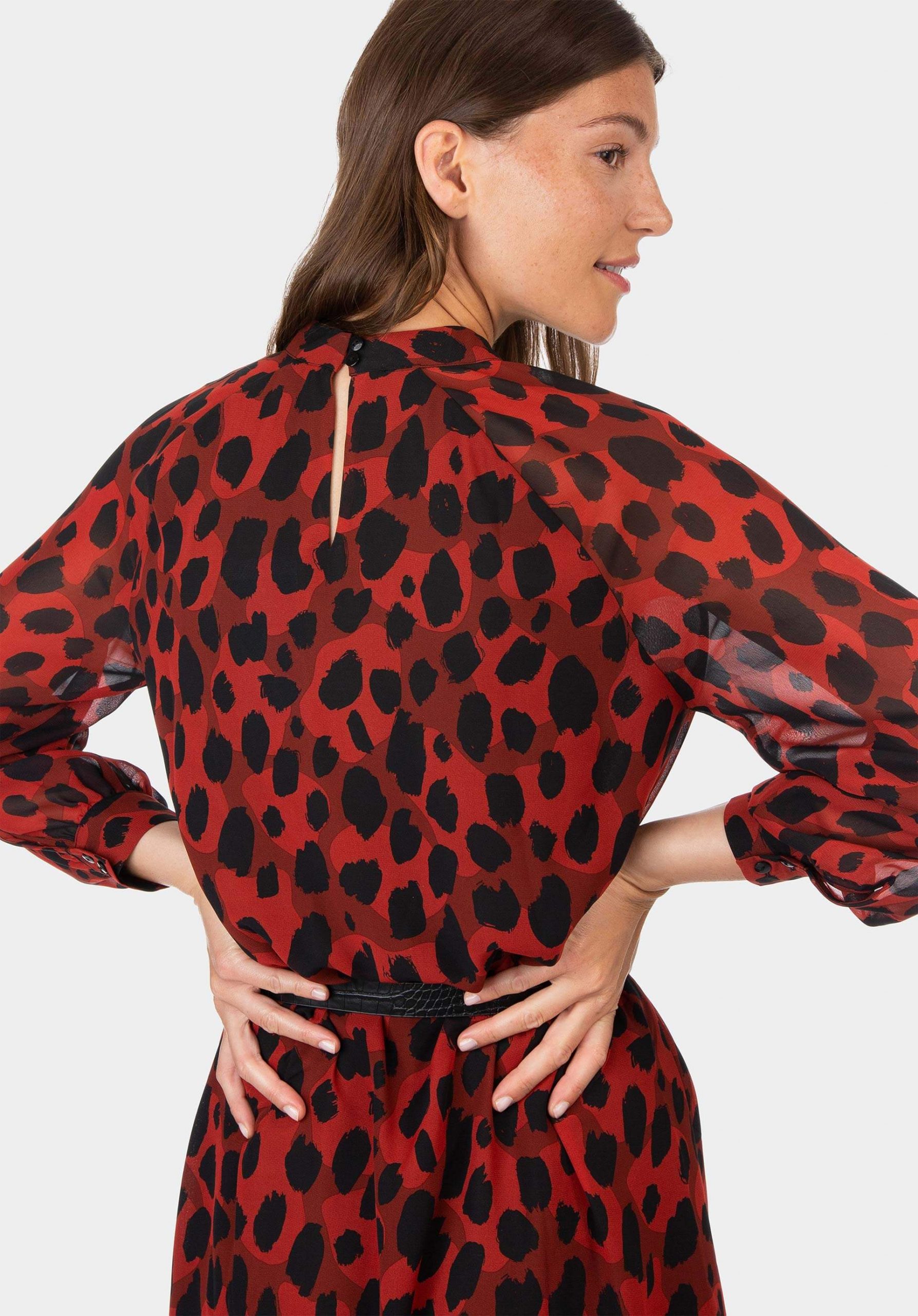Vestido bordô comprido com print leopardo da Tiffosi