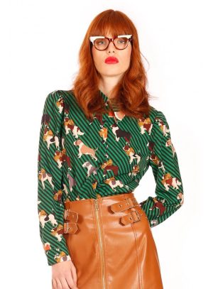 Camiseiro com print cães para mulher da Minueto