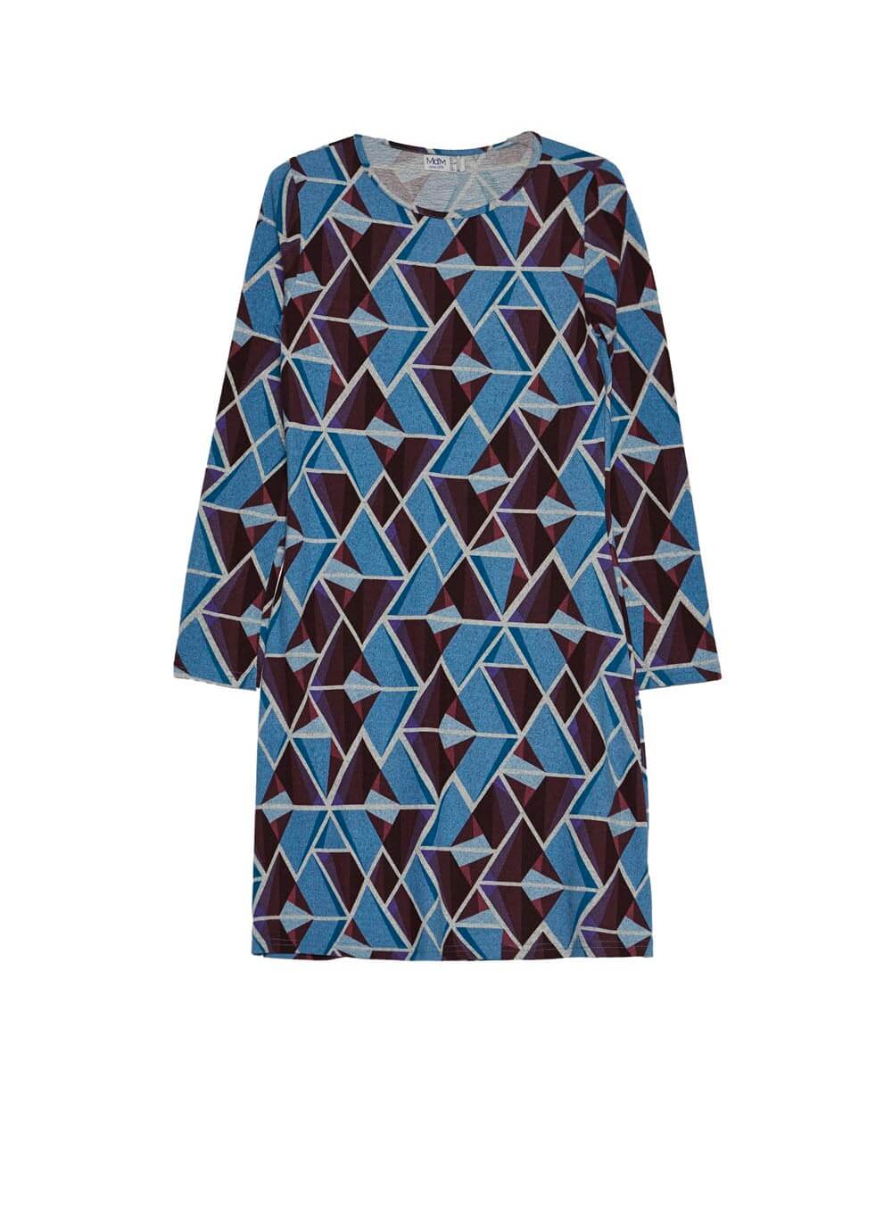 Vestido de malha com print geométricos da Md`m