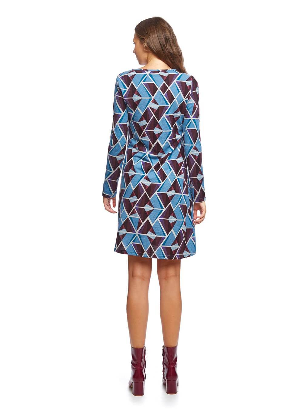 Vestido de malha com print geométricos da Md`m